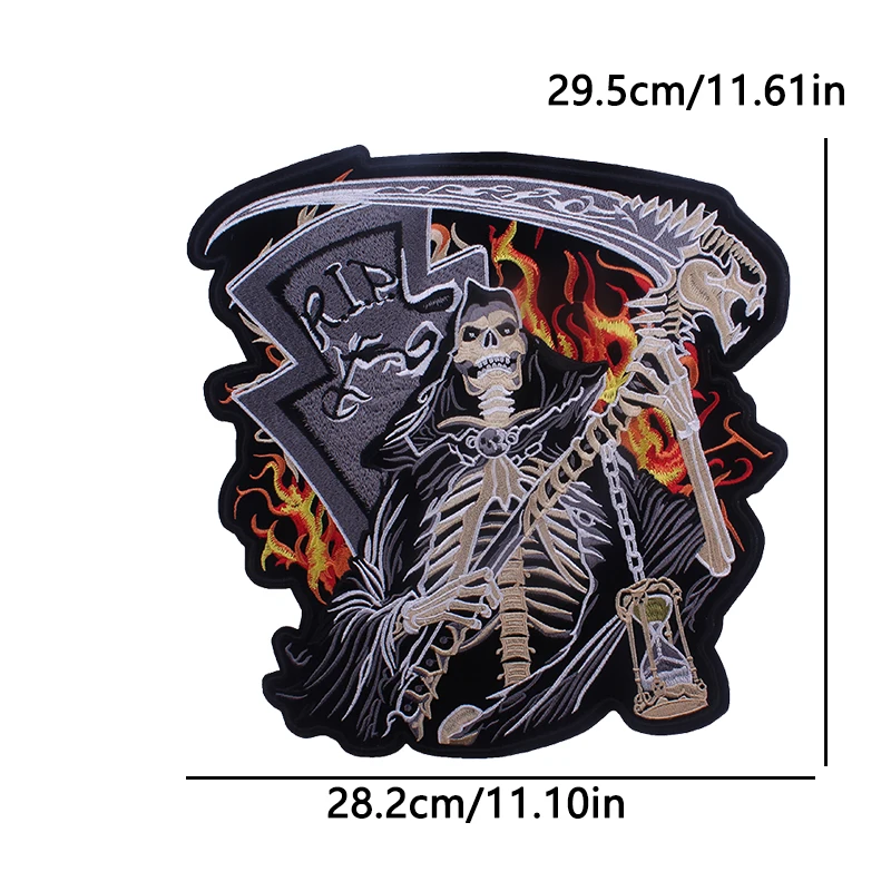 Backpatche dorsal patche écusson Crane feu skull fire