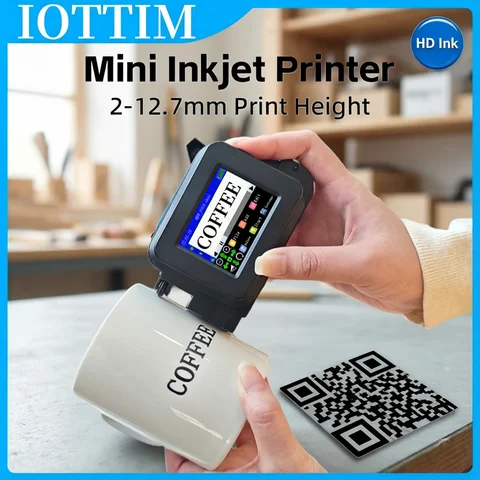 Mini Handheld Inkjet Printer Half Inch Print Height Label Printer Round Surface Print Mutiple Languages Printer