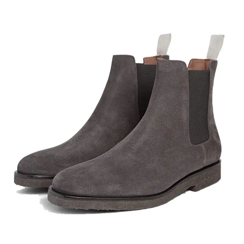 Yomior Brand Pointed Toe Men Shoes Vintage Spring Ankle Boots Genuine Leather Dress Wedding Chelsea Boots Zapatos De Hombre