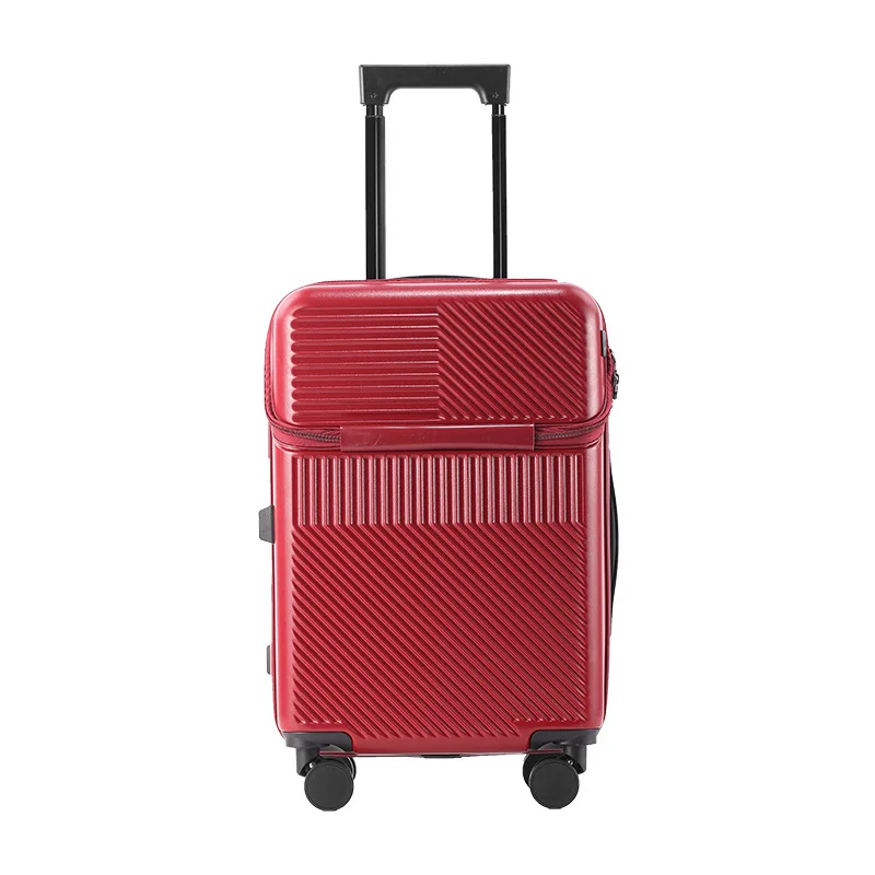 US Multi-Functional Front Fastening Luggage Large Capacity Women's Suitcase Cup Holder Trolley Case Luggage Case 20-Inch Boardin