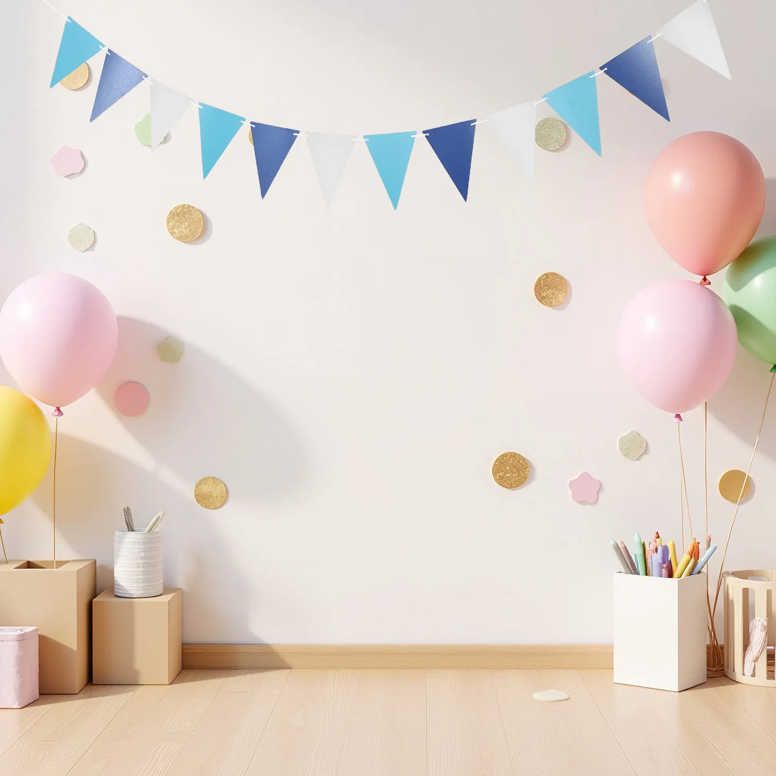 لافتة الرايات المثلثة الملونة القابلة لإعادة الاستخدام، أعلام راية عتيقة لحفلات أعياد الميلاد وحفلات الزفاف وحفلات الزفاف وإكليل معلق #5