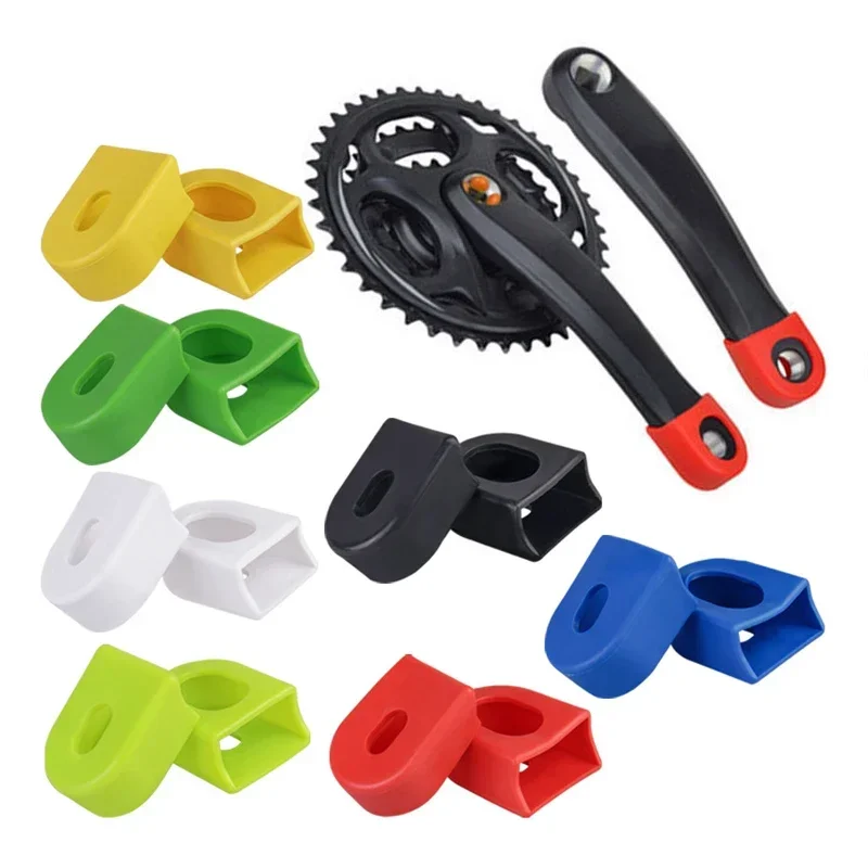 Bicycle Silicone Crank Cover Protector Silicone Sleeve Pedal Crankset Protective Case Mountain Road Bike Cycling MTB Accessories