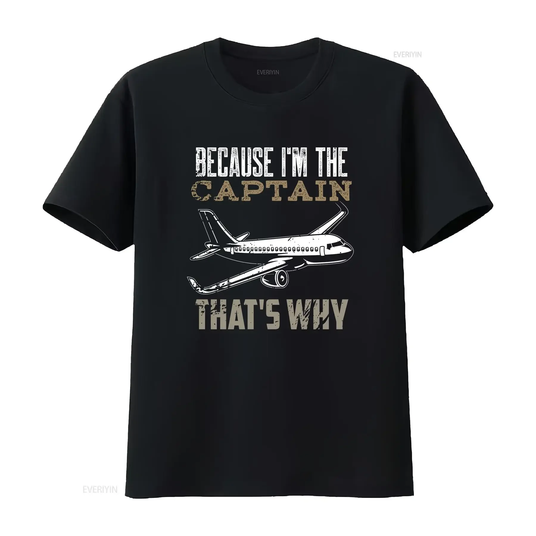 Pilot T Shirt Captain Plane s Airplane Co For vintage Washed Slightly Unisex homme Stylish Top For Everyday Wear Soft