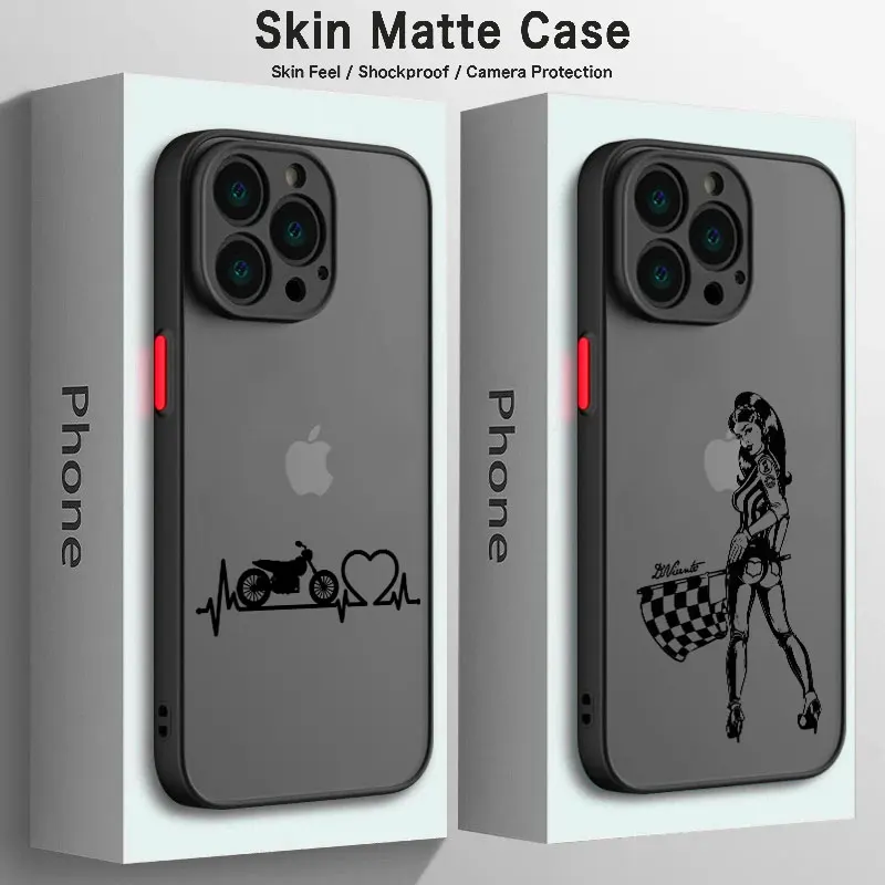 Motor Birthday Matte Phone Case For iPhone 15 14 13 12 11 Pro Max Plus 13 Mini X XR XS MAX 8 7 Plus 6 6S Hard PC Coque Coupe