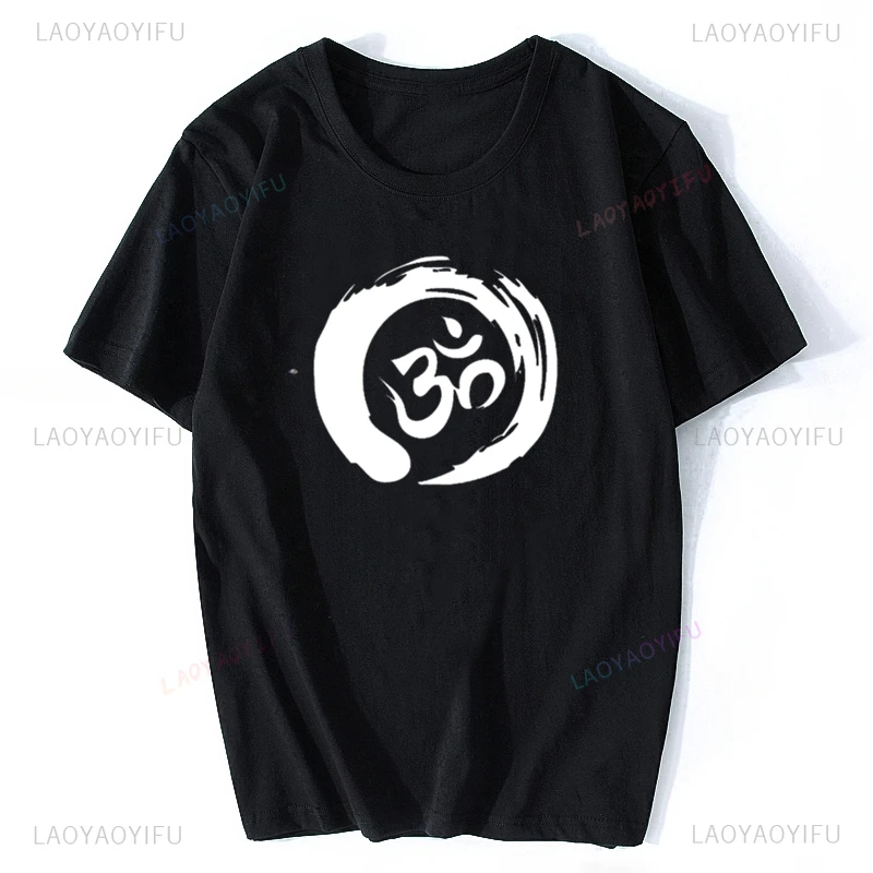 OHM Printed T-SHIRT Yoga Zen Meditation Positive Vibe Savasana Namaste Vegan Tee Cool Casual Pride T Shirt Men Cotton Fashion