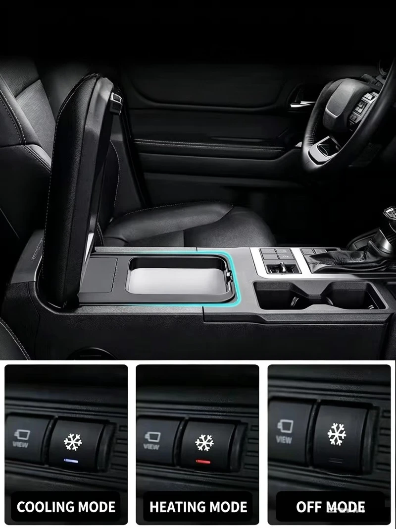 Dual-Zone Luxury Car Center Console Freezer & Refrigerator for  Prado MPV Armrest