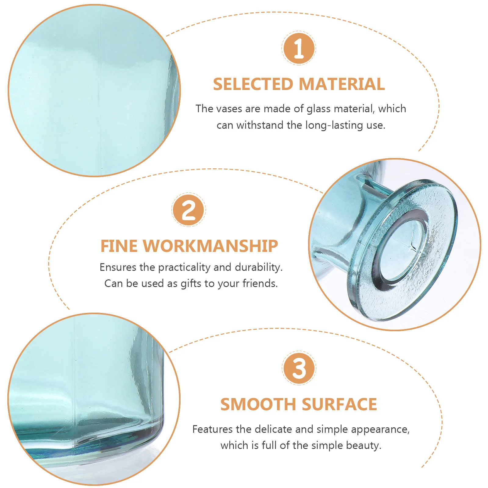 

2Pcs Glass Flower Vases Creative Design Practical Desktop Flower Arrangement Holders Decorative Glass Vase Containers