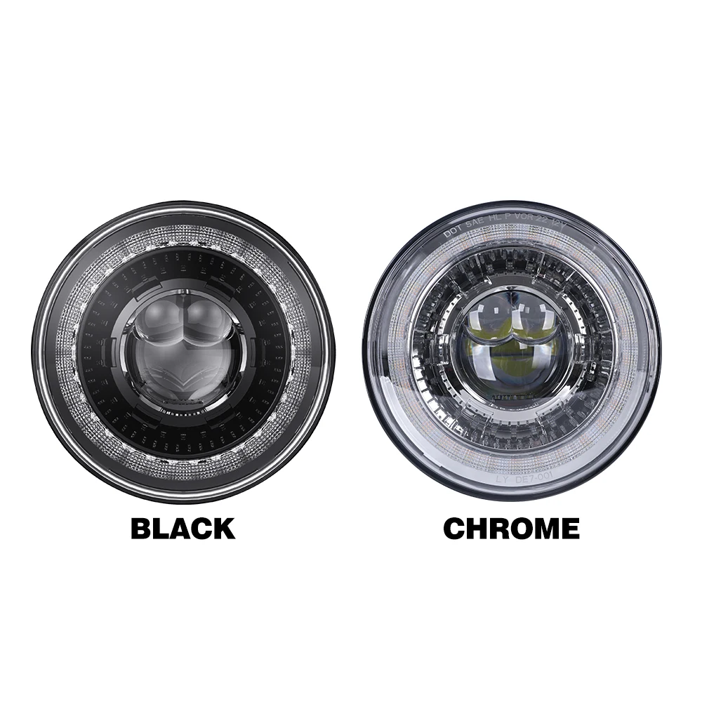 Hot selling：2022 DOT 7Inch Led Headlight Dragon Eye Design for JK 7 Round Headlights 7inch 120W Led DRL Headlights High Low Beam