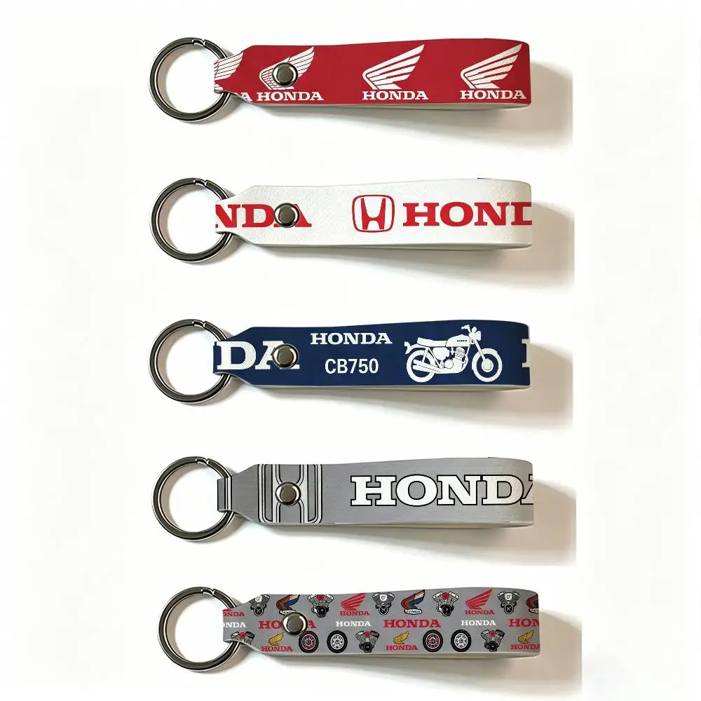 Motorrad HONDA PU-Leder Schlüsselanhänger Minimalistischer Schlüsselhalter Langlebiger Schlüsselorganizer Autoschlüsseltasche Zubehör Geschenk