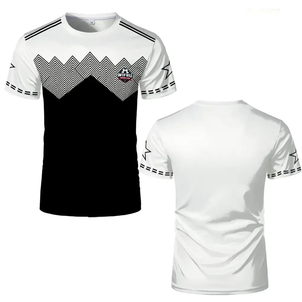 

Personality Creative Contrast Color Jersey Training Fitness Quick-drying Football T-shirt WIFRU Unisex Classic Round Neck Tops