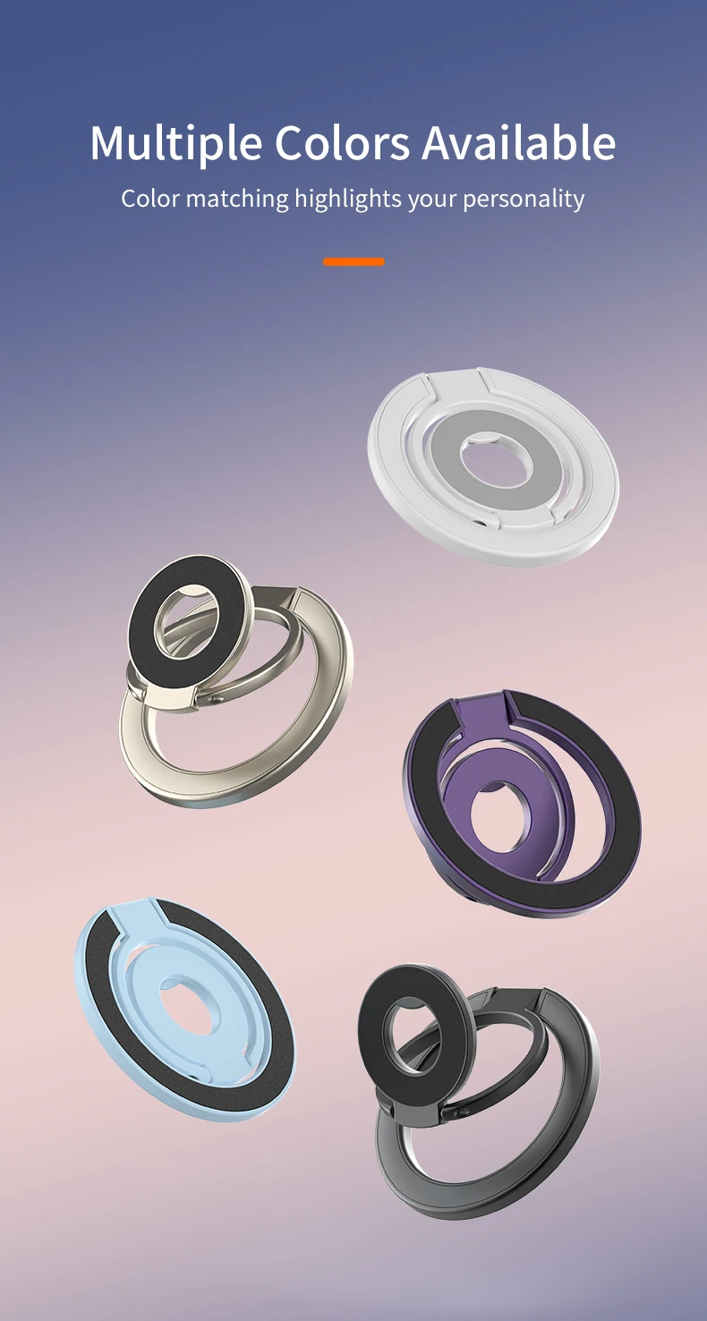 MagSafe Doppelseitiger magnetischer Telefonringhalter, tragbar, zusammenklappbar, Handy-Ständer, Zubehör, Griffhalterung, Unterstützung, universell – Detail 18