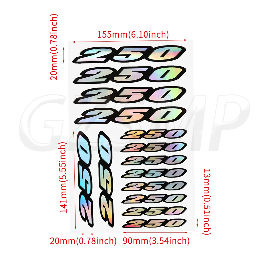 Motorcycle Fairing Helmet Body Shell Deco Stickers Number 150 Fit for 105 SX Graphics Logo Emblem Accessories Decals