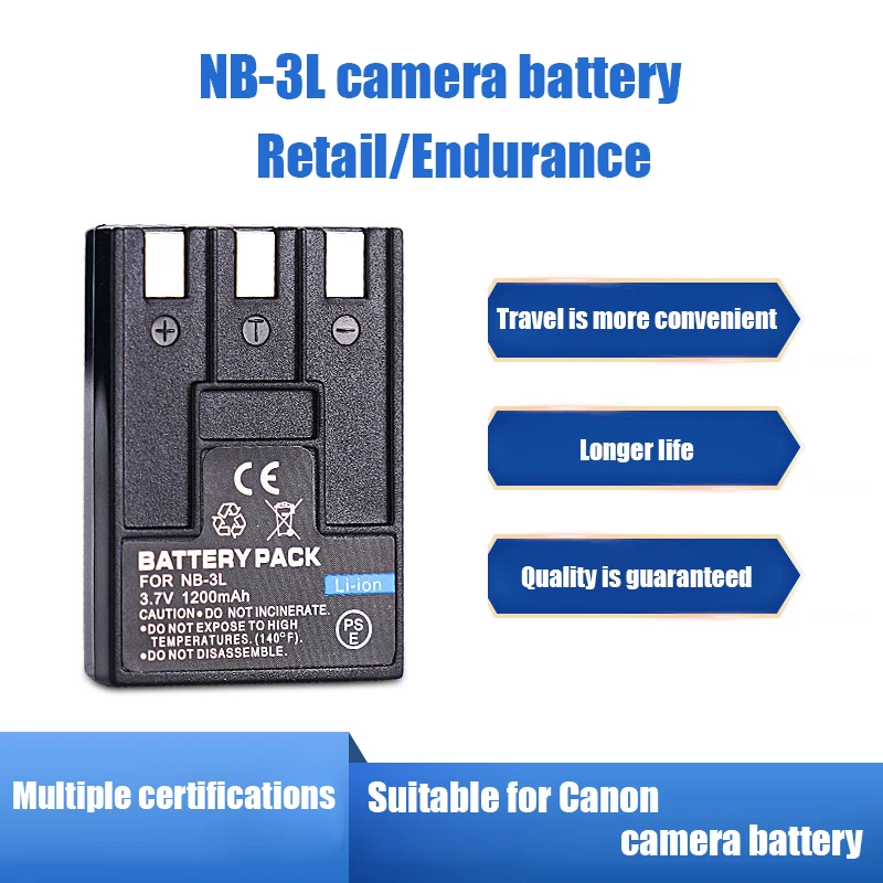 

NB-3L battery NB3L for Canon camera IXUS I/i5/ II/700/750/600 IXY SD100