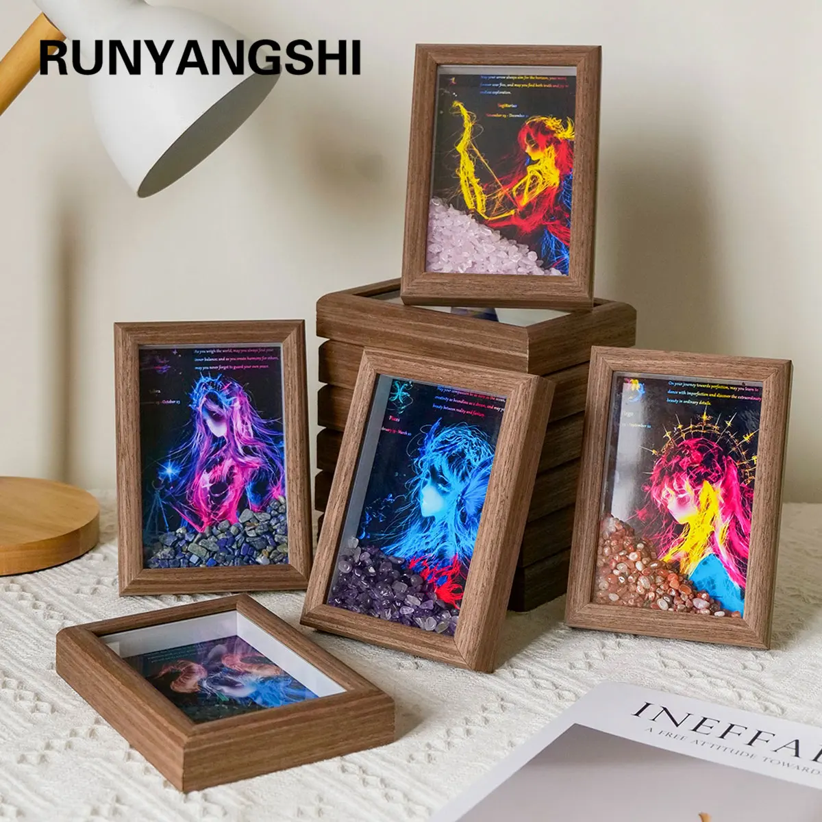 1 قطعة شفاء طبيعي الطاقة الصحية جوهرة زودياك Pixiv سبعة شقرا إطار صور ديكور المنزل سطح المكتب الديكور هدية #4