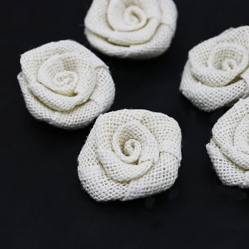 

(5 Pcs/pack) 5cm Linen Rose Woven Artificial Plants Antique Home Wedding Dress Decoration Party Accessories Handicrafts