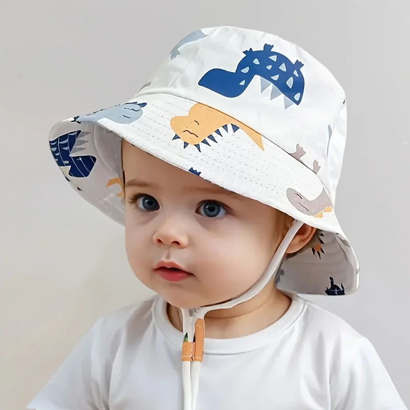 

1 lightweight children's cartoon bucket hat - sun resistant and breathable, cute cartoon design, adjustable chin strap,