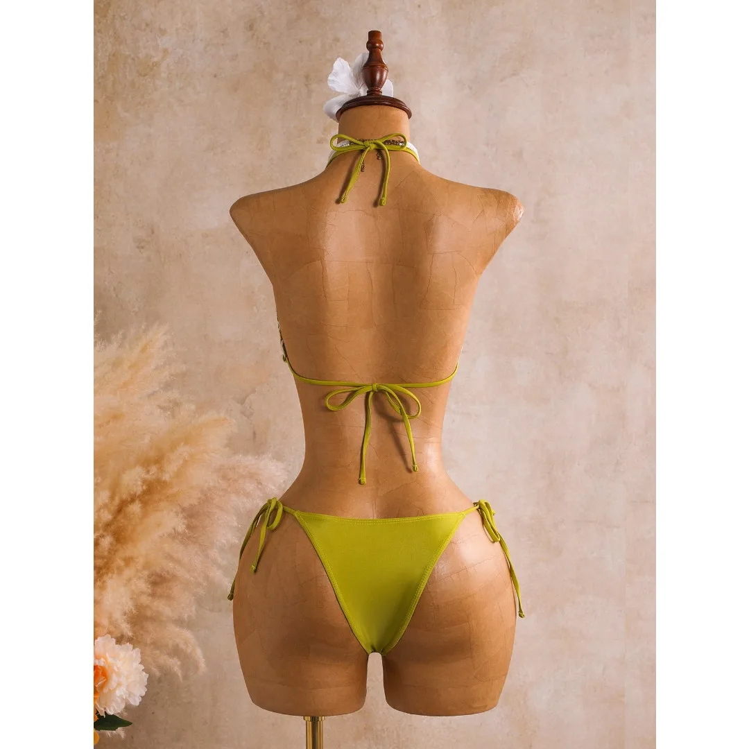 Sexy Bikini mit Rock, Neckholder-Bikini, Damen-Badeanzug, dreiteiliges Bikini-Set, Badebekleidung, Badeanzug, Schwimmbekleidung V8499 – Detail 12