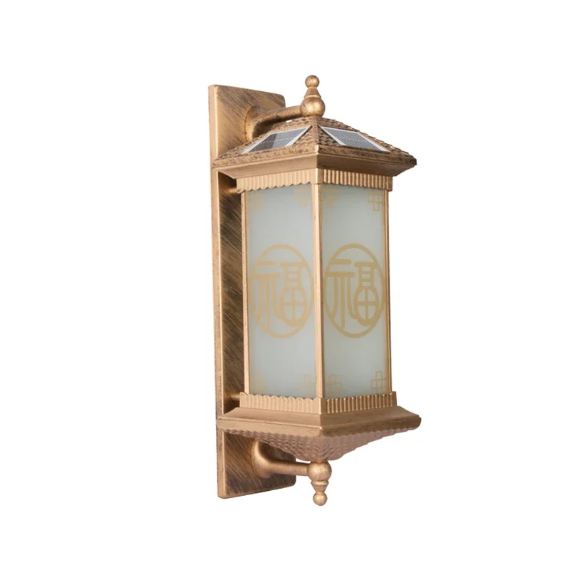 SEAN Solar Outdoor Wall Lamp Criatividade Bronze Sconce Lights LED IP65 à prova d'água para casa Villa Varanda Pátio