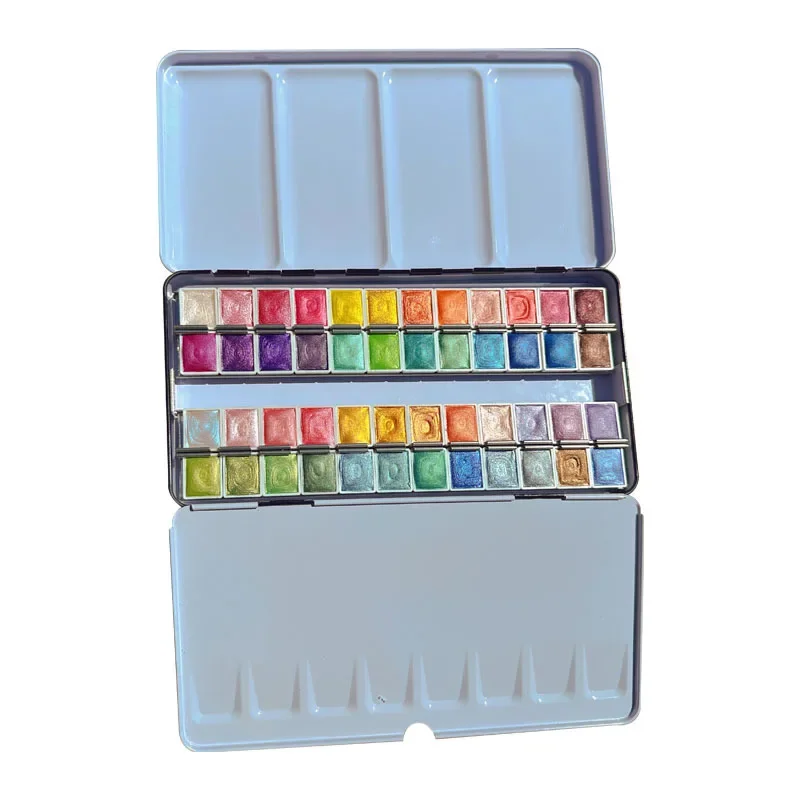 60/48/24 color pearl watercolor mineral solid pigments diy wall painting school professional art supplies acrylic paint set