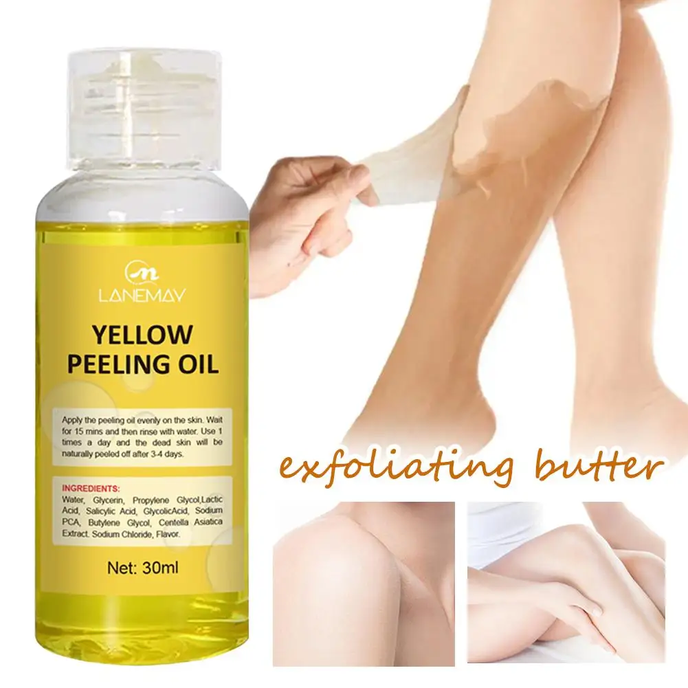 Body Care Exfoliating Yellow Peeling Oil 100% Organic Cosmetics Korean Fast Bleaching Knuckles Whitening Skin Serum Dark Da J4Q4