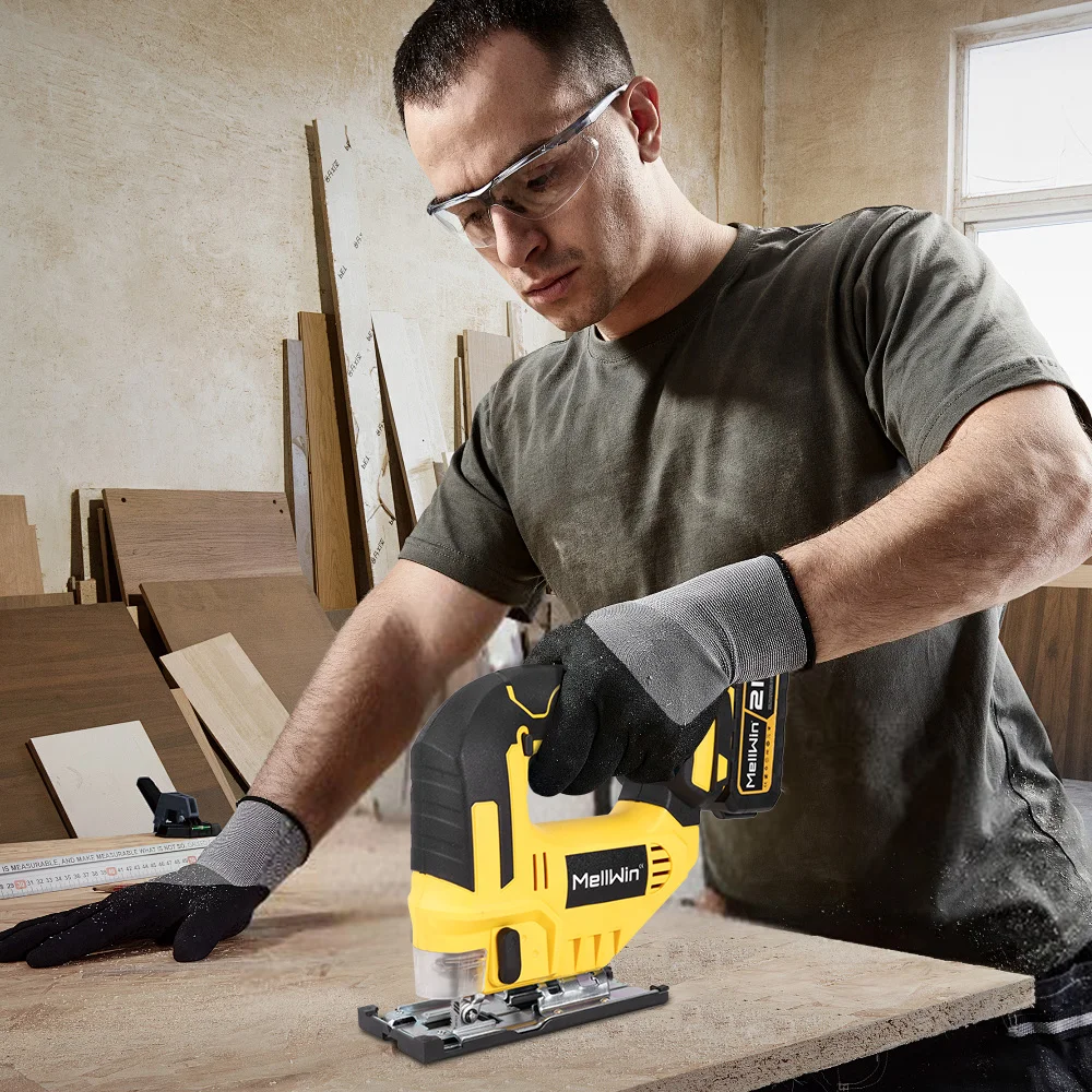 MELLWIN 3500 U/min Elektrische Stichsäge Mit 31 Klinge Drahtlose Kurvensäge Multifunktions-Holzbearbeitungswerkzeug-Set Für Makita 18 V Batterie Pin – Detail 13
