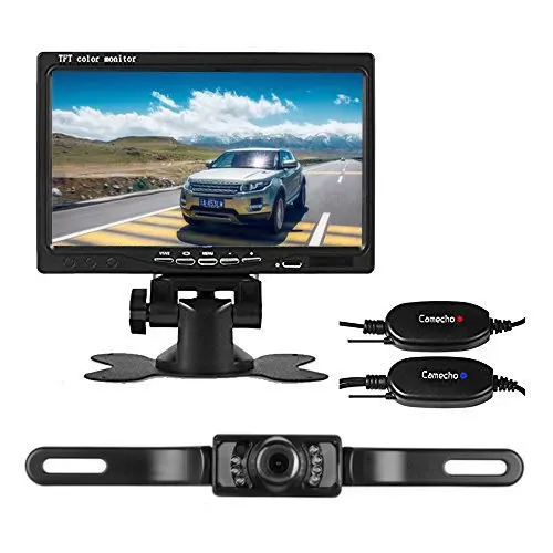 7 Inch HD Digital Monitor Wireless Long License Plate Frame Backup Camera Night Vision Waterproof Auto Accessories