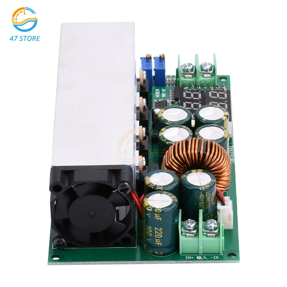 DC-DC High Power 600W Adjustable Step-down Power Supply Module With Fan 12V-80V To 2.5V-50V Buck Converter 25A Constant Current