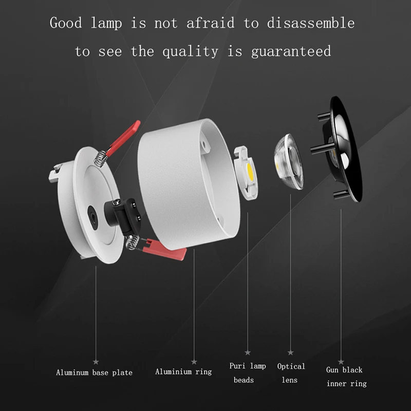 Imagem -05 - Dimmable Folding Cob Led Downlights de Teto Luzes Led de Teto Lâmpadas Rotativas Iluminação Interior ac 85265v 10w 15w