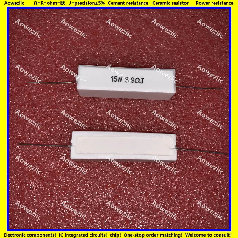 

10Pcs 15W 3R9J 4ΩJ 4.7R 5RJ 5.1R 5.6R 6RJ 6.8R 8R 8.2RJ 10R 12R 15R 20R 22R 24R OHM Horizontal Cement Resistor ±5% RX27-5 SQP