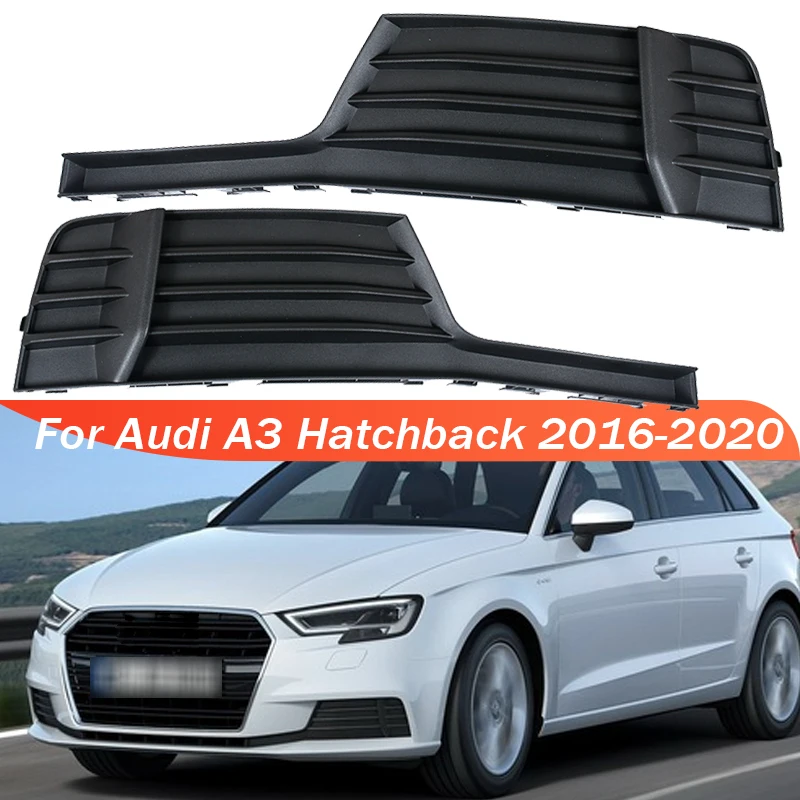 Car Front Bumper Fog Lamp Grille ABS Fog Light Frame Cover For Audi A3 Hatchback 2016 2017 2018 2019 2020