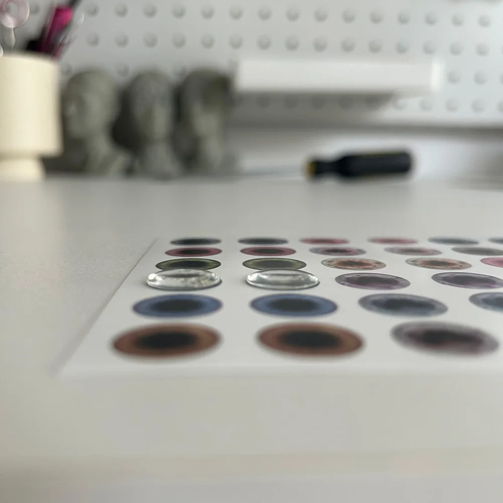 2.2/2.5mm Ultra-Thin 14mm Clear Glass Eye Chips for Blythe Doll Customization,Blythe Accessories
