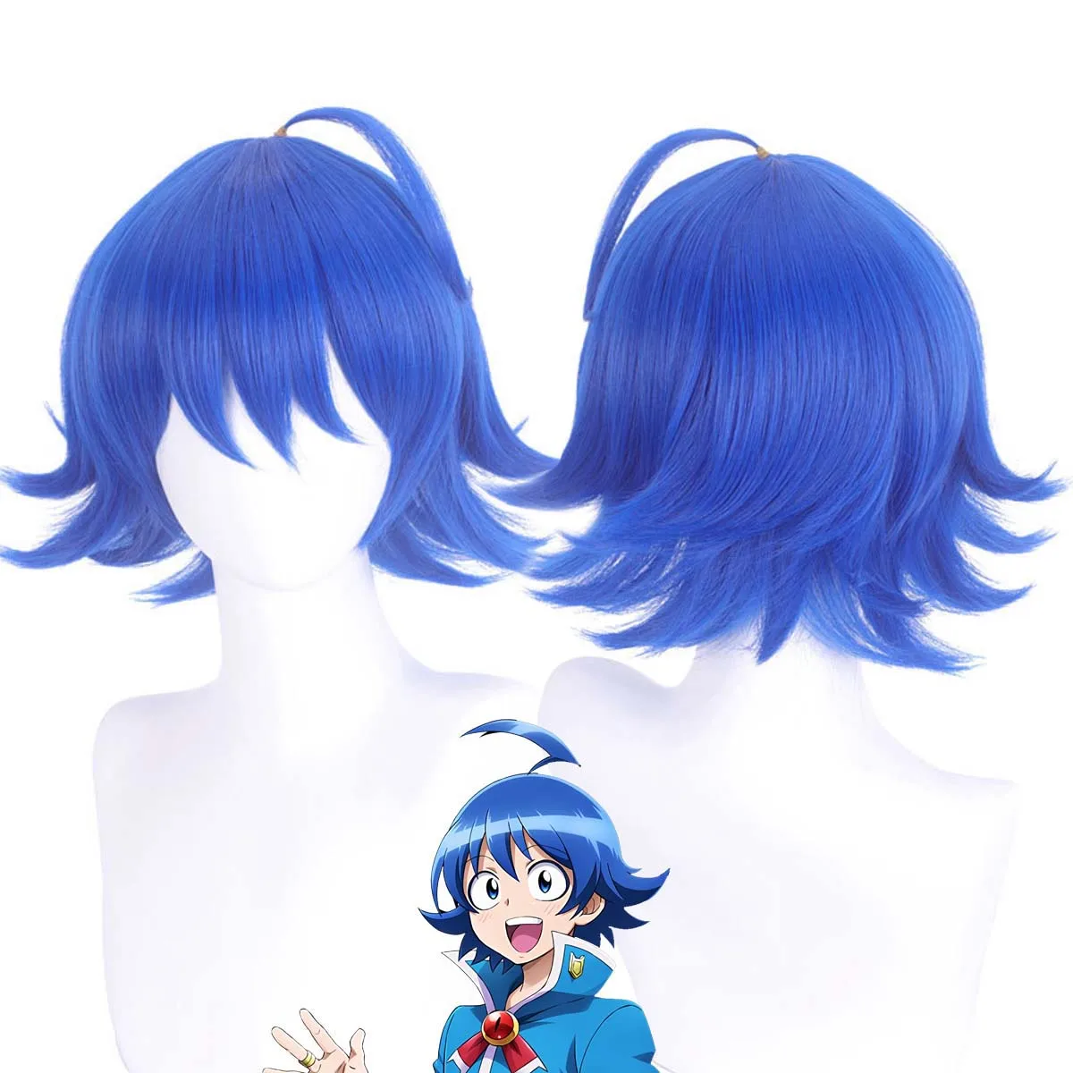 high quality Anime Welcome to Demon School Suzuki Iruma Short Blue Wig for Halloween Costume