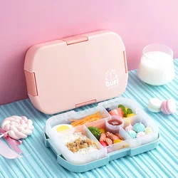 6 Grid Lunch Box, Seal Leakproof Fruit Salad Bento Box, Portable Food Storage for Picnic, School, Office, Adult, Kids