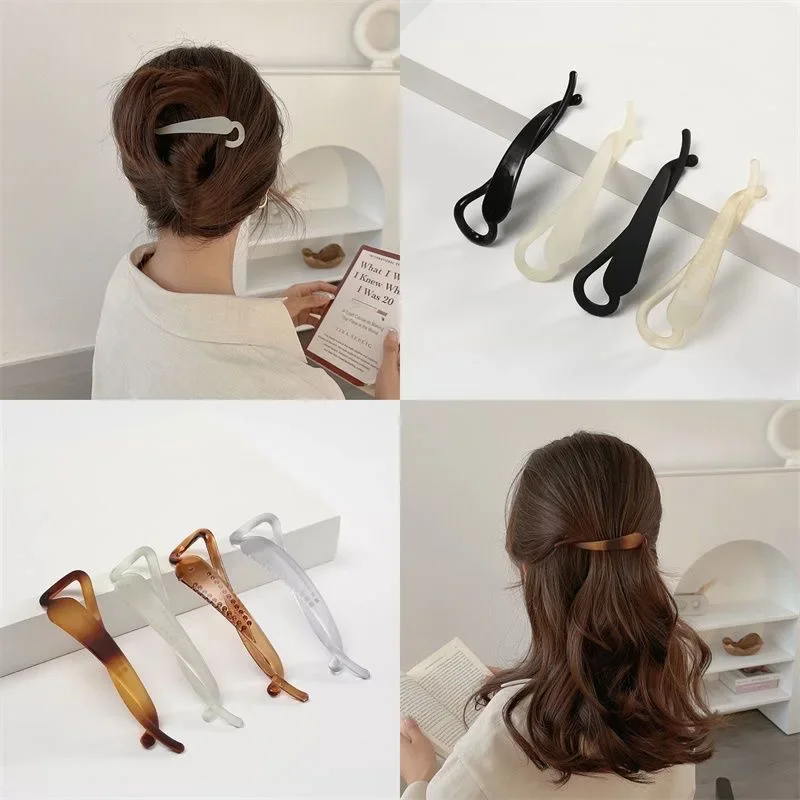 Frauen Mädchen Banana Clip Frosted Matte Haar Clip Harz Acryl Haarnadel Pferdeschwanz Haarspangen Haar Klaue Casual All-match Kopfschmuck