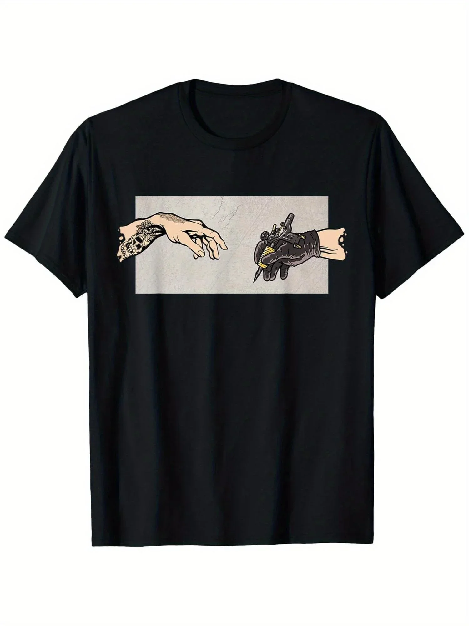 Modisches Herren-Kurzarm-T-Shirt aus 100 % reiner Baumwolle mit Handgefühl und bedrucktem, lässigem Kurzarm-T-Shirt