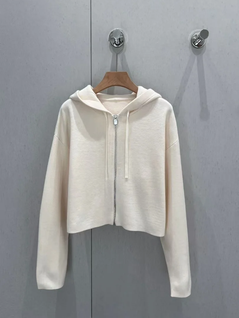 High end customized women's versatile hooded cardigan