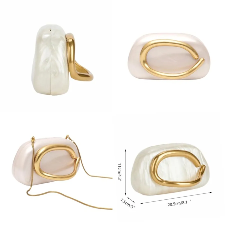 

Women Acrylic Clutch Box Metal Handle Evening Bag Trendy Ladies Shoulder Crossbody Purse for Wedding Party Causal