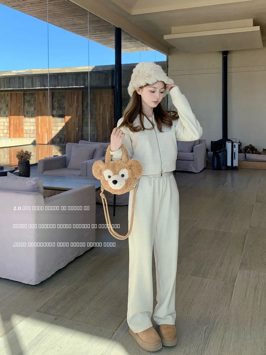 

Ay Snow Lazy Person Inner Wear Set 20 Fce Hooded Sweatirt Pants Two-Piece Suit Long Sve Long Pants Winter Thiened...