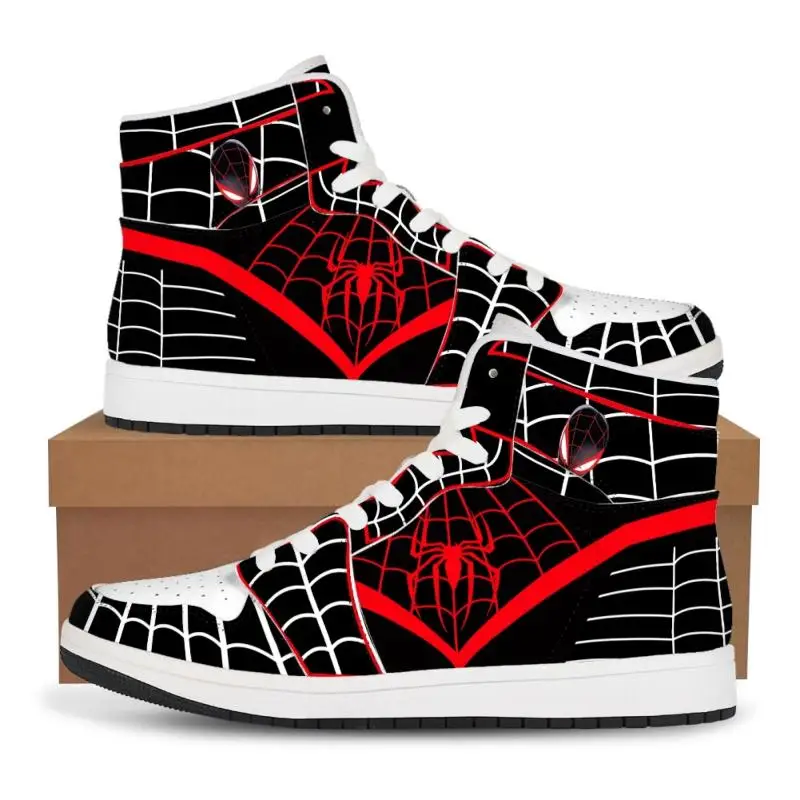 SpiderMan Anime high-tops Sneakers Casual Shoes Basketball Shoes Cartoon Printing NEW Comfortable Flat Shoes men Birthday Gift