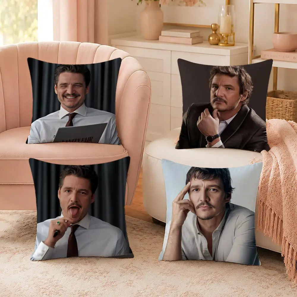 Famous Actor P-Pedro PascalS Cushion Cover Soft Skin Friendly Cloud Like Comfort Pillow Cover for Sofa Bed Seat