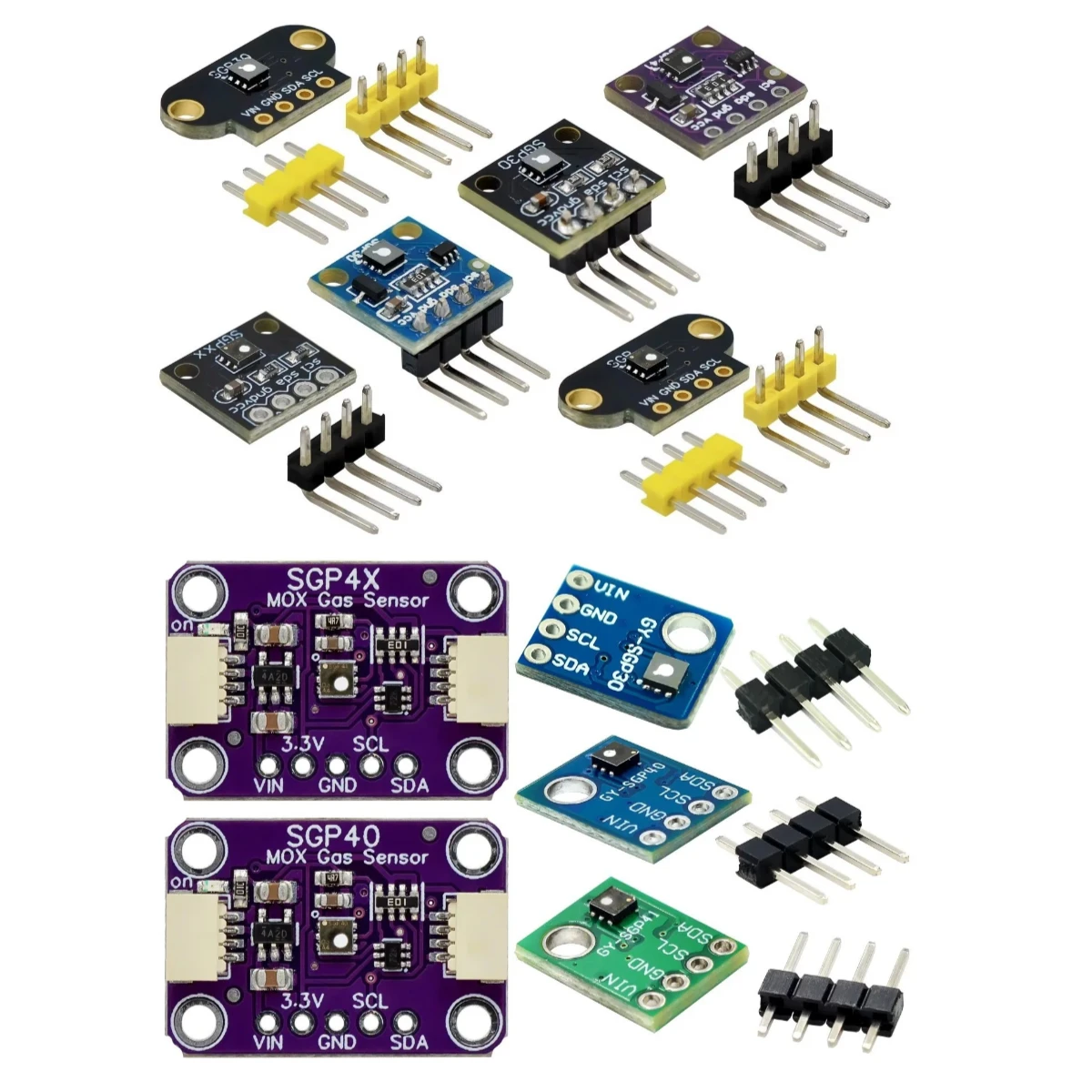 SGP30 40 مستشعر غاز جودة الهواء الداخلي متعدد البكسل TVOC/eCO2 كاشف ثاني أكسيد الكربون الفورمالديهايد مستشعر قياس الهواء الداخلي
