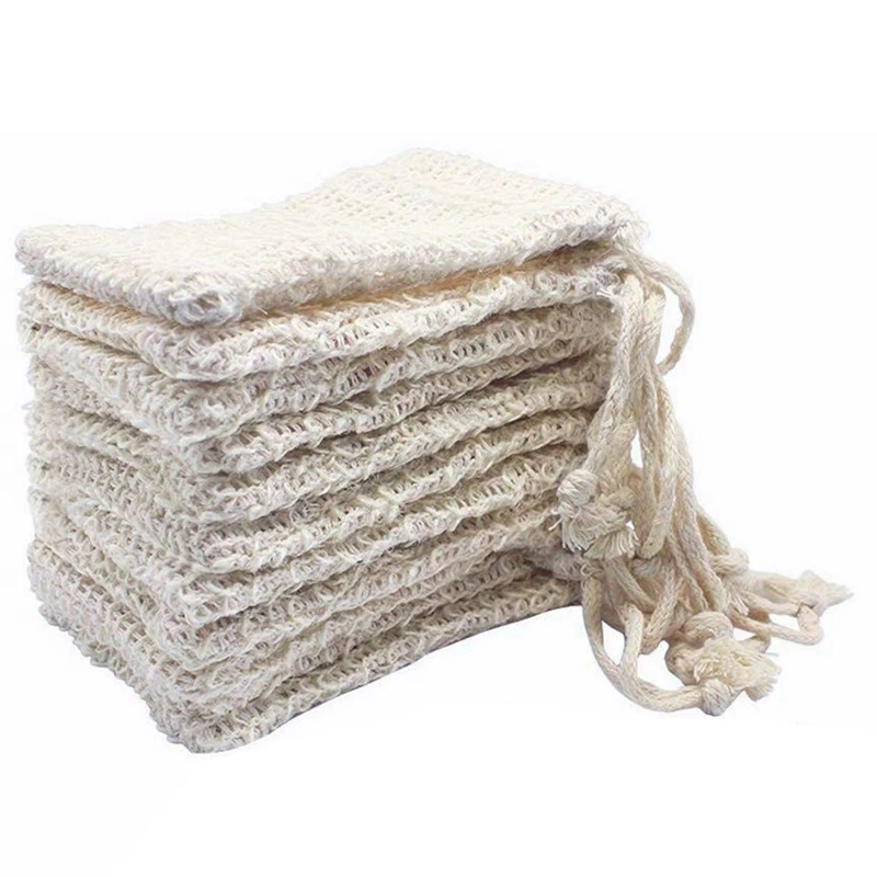 

15X Sachets Exfoliating Soap Bag Bag Handmade Soap Storage Bag Ramie Foam Net