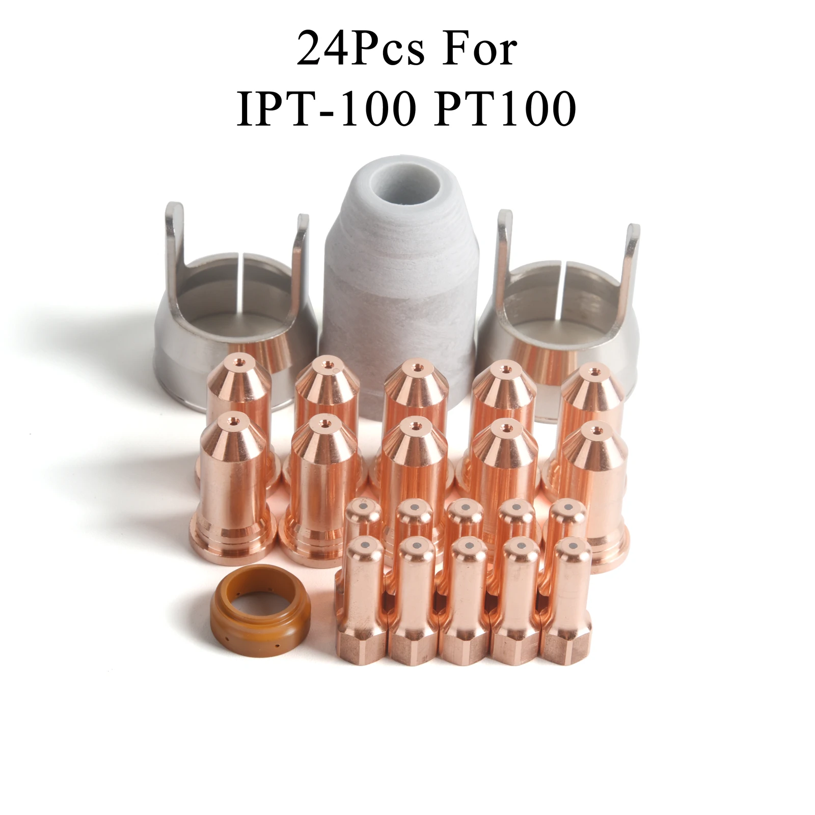 24pcs-plasma-cutting-torch-pt-100-pt100-ipt-100-ptm-100-electrode-52556-nozzle-51246-51248-swirl-ring-shield-cap-stand-off
