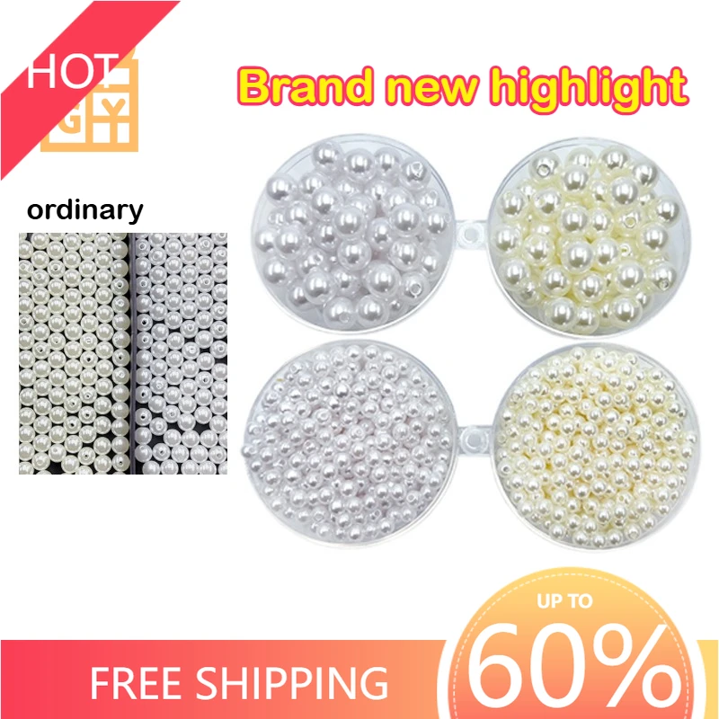 

3-14mm Ivory Pearl Beads ABS Imitation Pearl with Hole Craft Bead Acrylic Loose Pearls for DIY Bracelet Sew Craft Jewelry Making