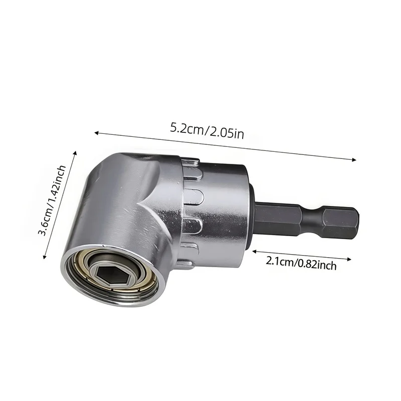 105 Degree Right Angle Drill Adapter 1/4 Hex Magnetic Bit Holder Quick Change Screwdriver Attachment For Tight Spaces