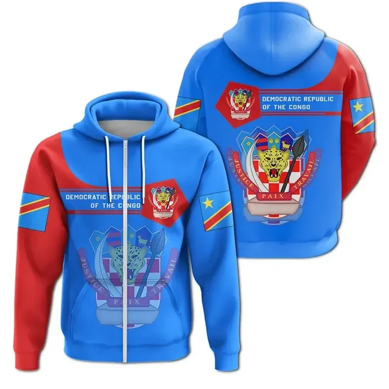 

Democratic Republic Of The Congo Flag Map 3D Print Zip Up Hoodie For Men Clothes National Emblem Hoody Sport Jersey Dashiki Tops