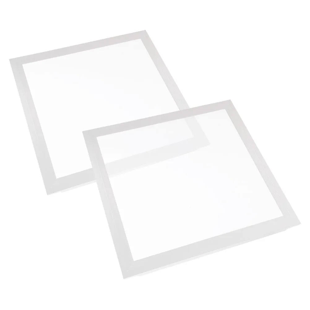 

2pcs Integrated Ceiling Light Cover Lightweight Aluminum Square Recessed Trim High Transmittance Oil Resistant Waterproof For