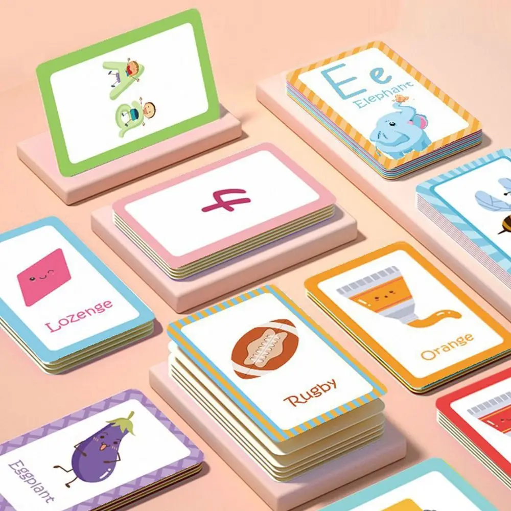 Creative Cartoon Early Education Flashcards First Words Color Shape Learning Cards Number Multicolor Recognition Card Toys