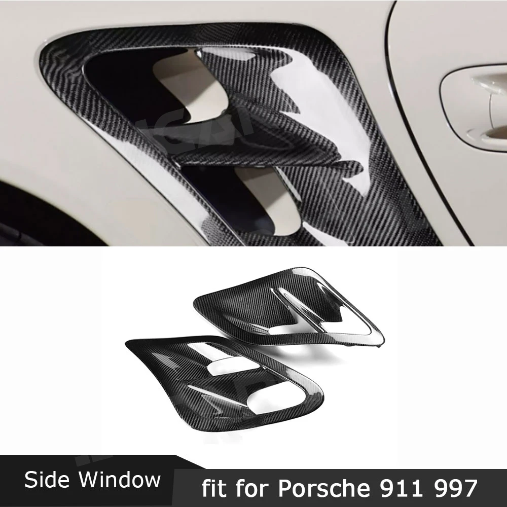 

Carbon Fiber Side Fender Air Vent Outlet Frame Decoration Cover Body Kits For Porsche 911 997 Turbo 2004-2012 Accessories