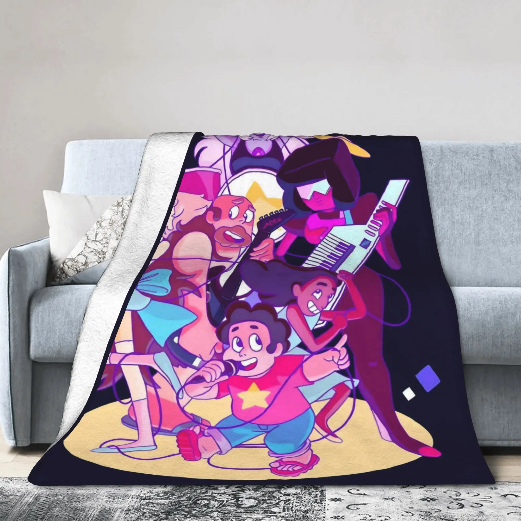 Custom Steven Universe Blanket Soft Fleece Autumn Flannel Children Gift Cartoon Throw Blankets for Sofa Outdoor Bedroom Quilt